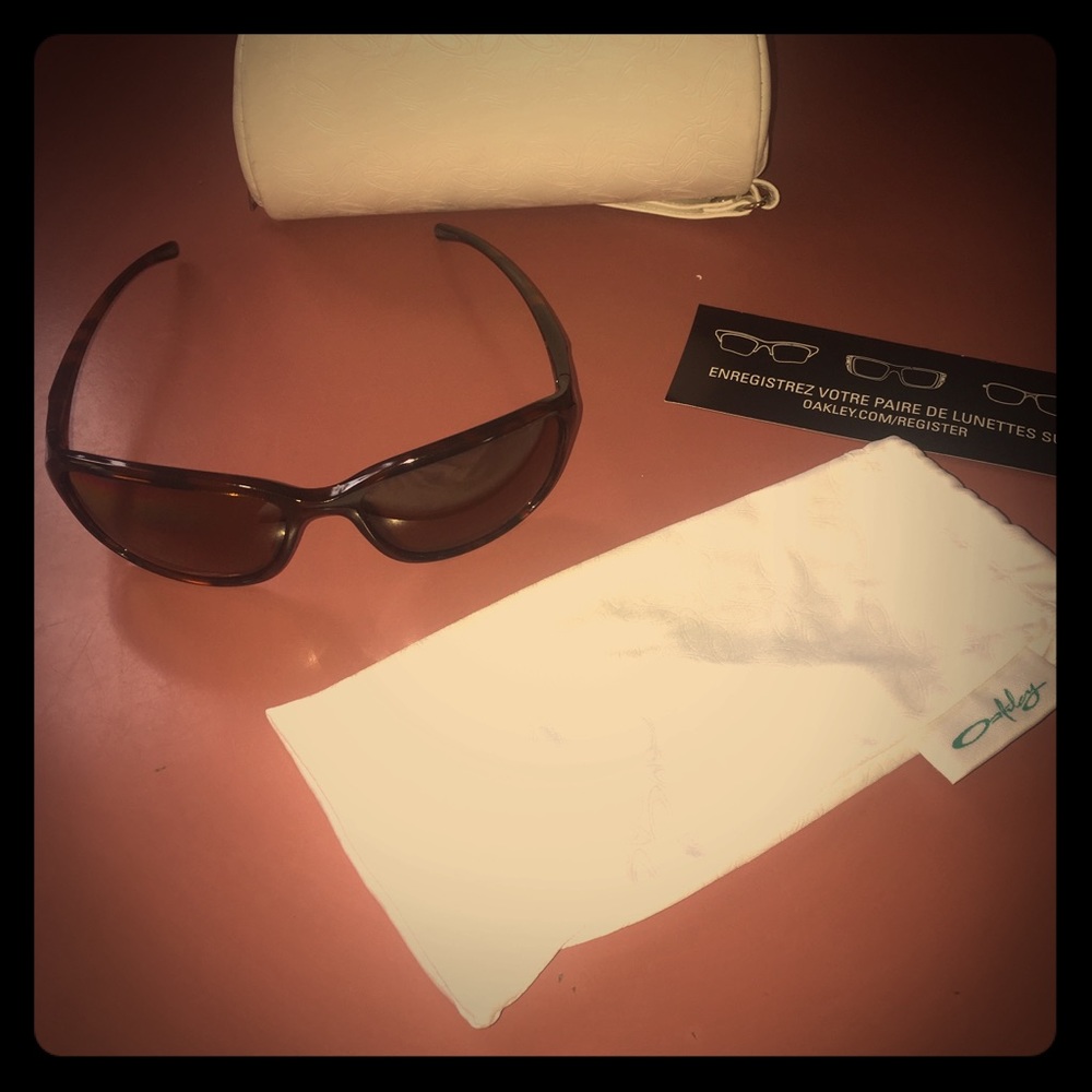 Brown Oakley sunglasses